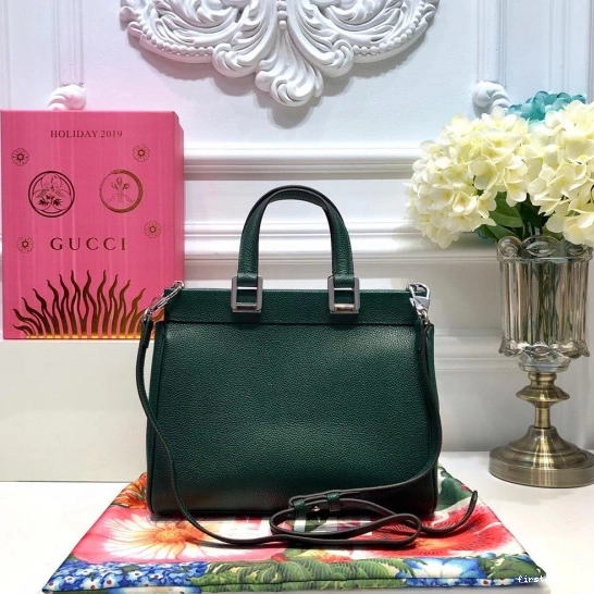 First bag ru small leather Zumi grainy Gucci handle top bag 0712